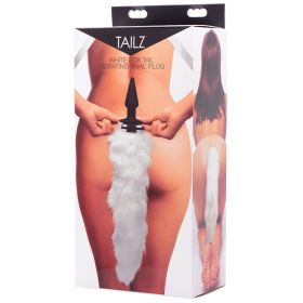 White Fox Tail Vibrating Anal Plug **