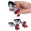 Booty Sparks Red Gem with Bells Anal Plug Set