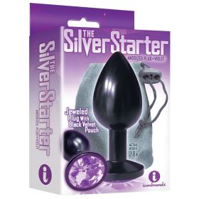 The 9's the Silver Starter Anodized Bejeweled Stainless Steel Plug - Violet **